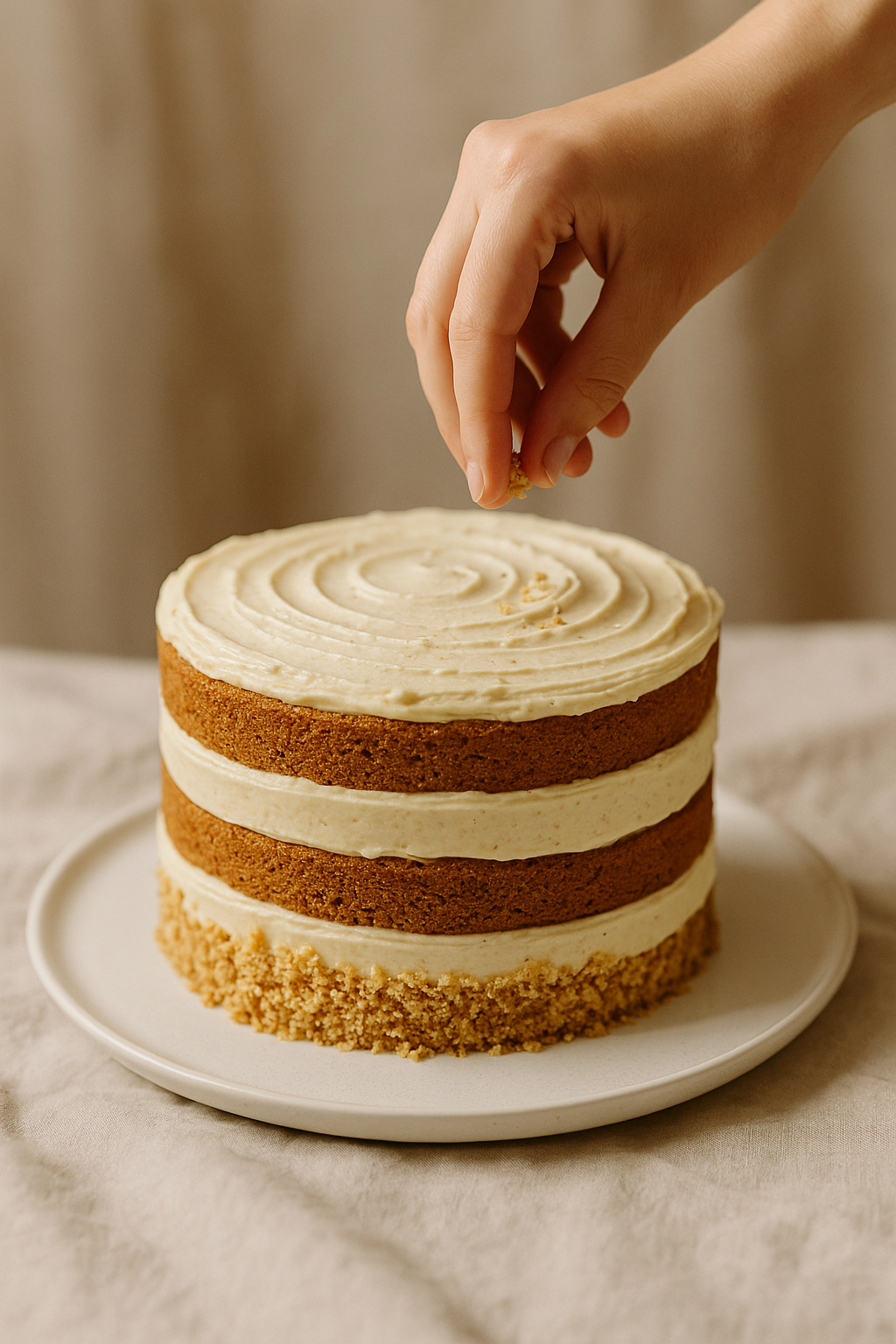 Video: pouring condensed milk over a homemade layer cake